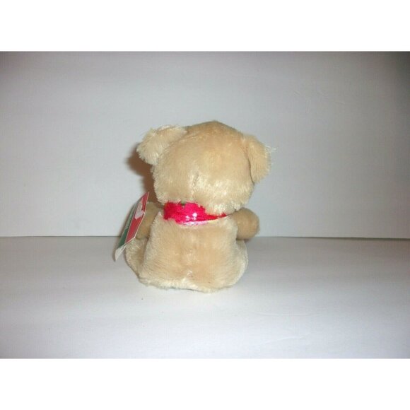 Christmas House Plush Teddy Bear Tan Red Scarf Greenbrier 6" New - Picture 2 of 3